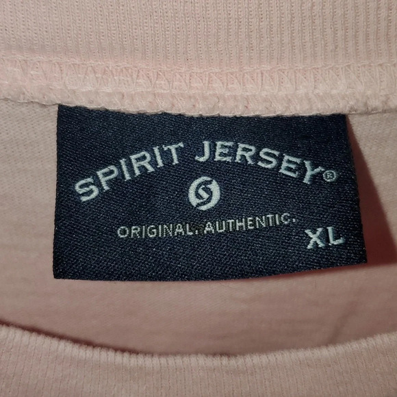 SPIRIT JERSEY pink long sleeve oversized t-shirt XL NWOT - Picture 2 of 7